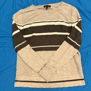 Stylish Gray and Black Striped Women's Top